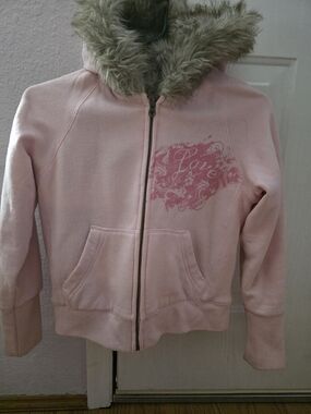 Girls' Pink Faux-Fur Lined Hooded Puffer Jacket